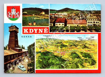 Pohlednice Kdyně Koráb, historická mapa a rozhledna (M14625)