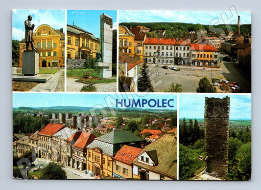 Pohlednice Humpolec koláž náměstí památky (M14630)