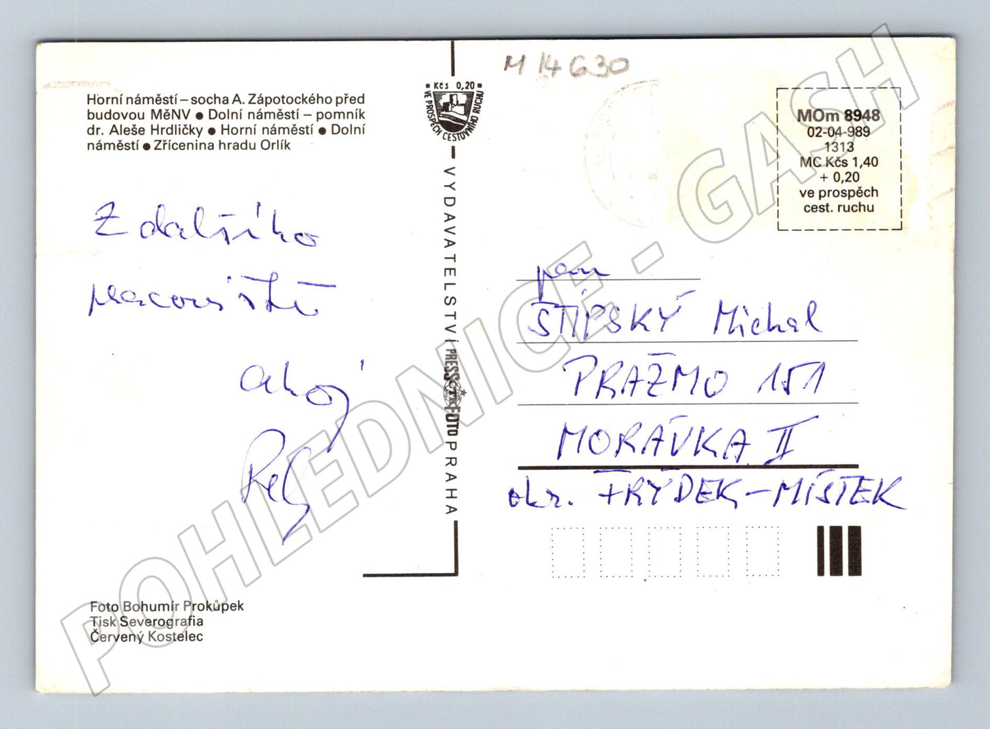 Pohlednice Humpolec koláž náměstí památky (M14630)