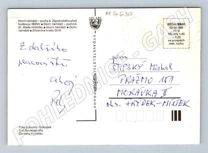 Pohlednice Humpolec koláž náměstí památky (M14630)