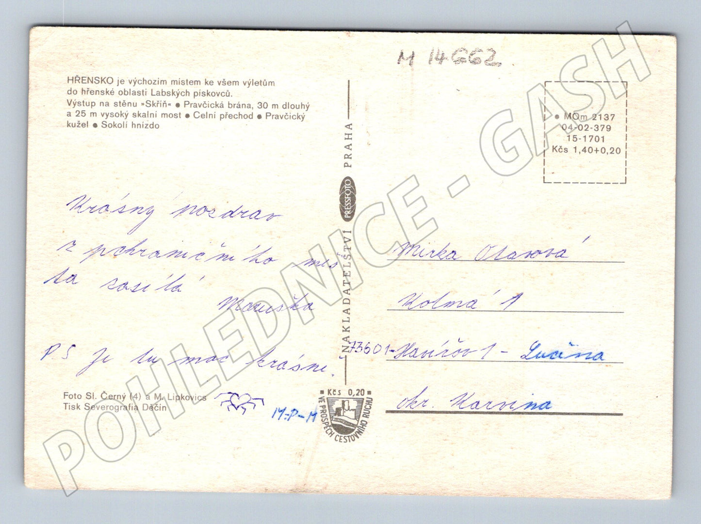Pohlednice Hřensko Pravčická brána Labské pískovce (M14662)
