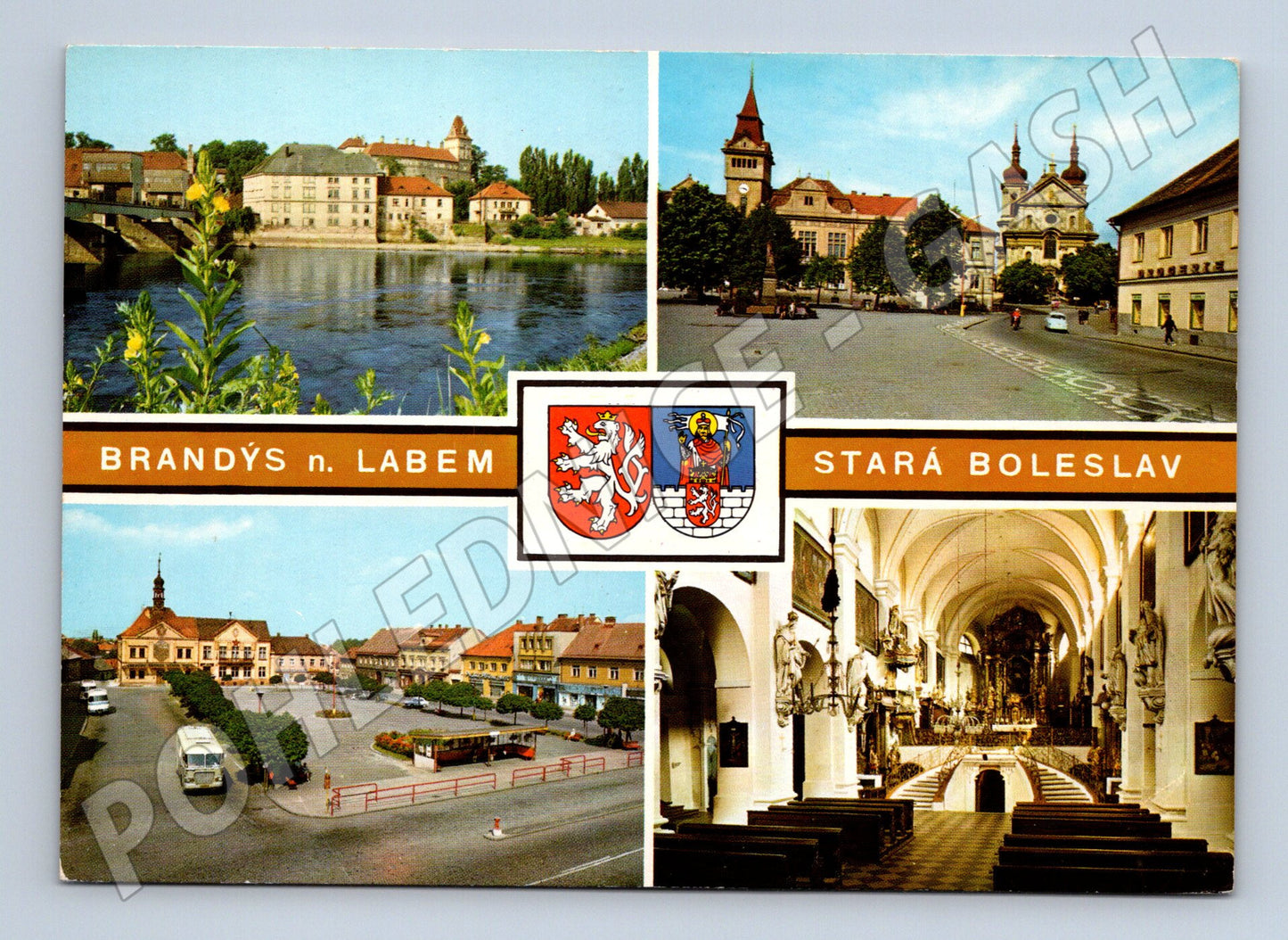 Pohlednice Brandýs nad Labem a Stará Boleslav, koláž (M14663)
