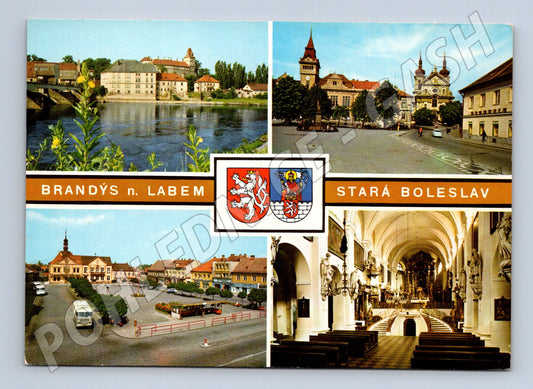 Pohlednice Brandýs nad Labem a Stará Boleslav, koláž (M14663)