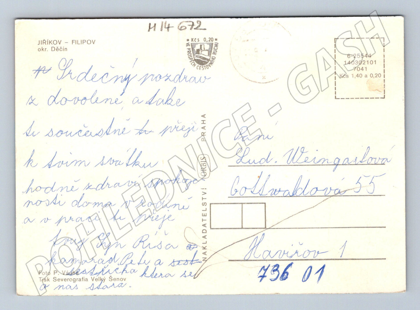 Pohlednice Jiříkov – Filipov, více záběrů (M14672)