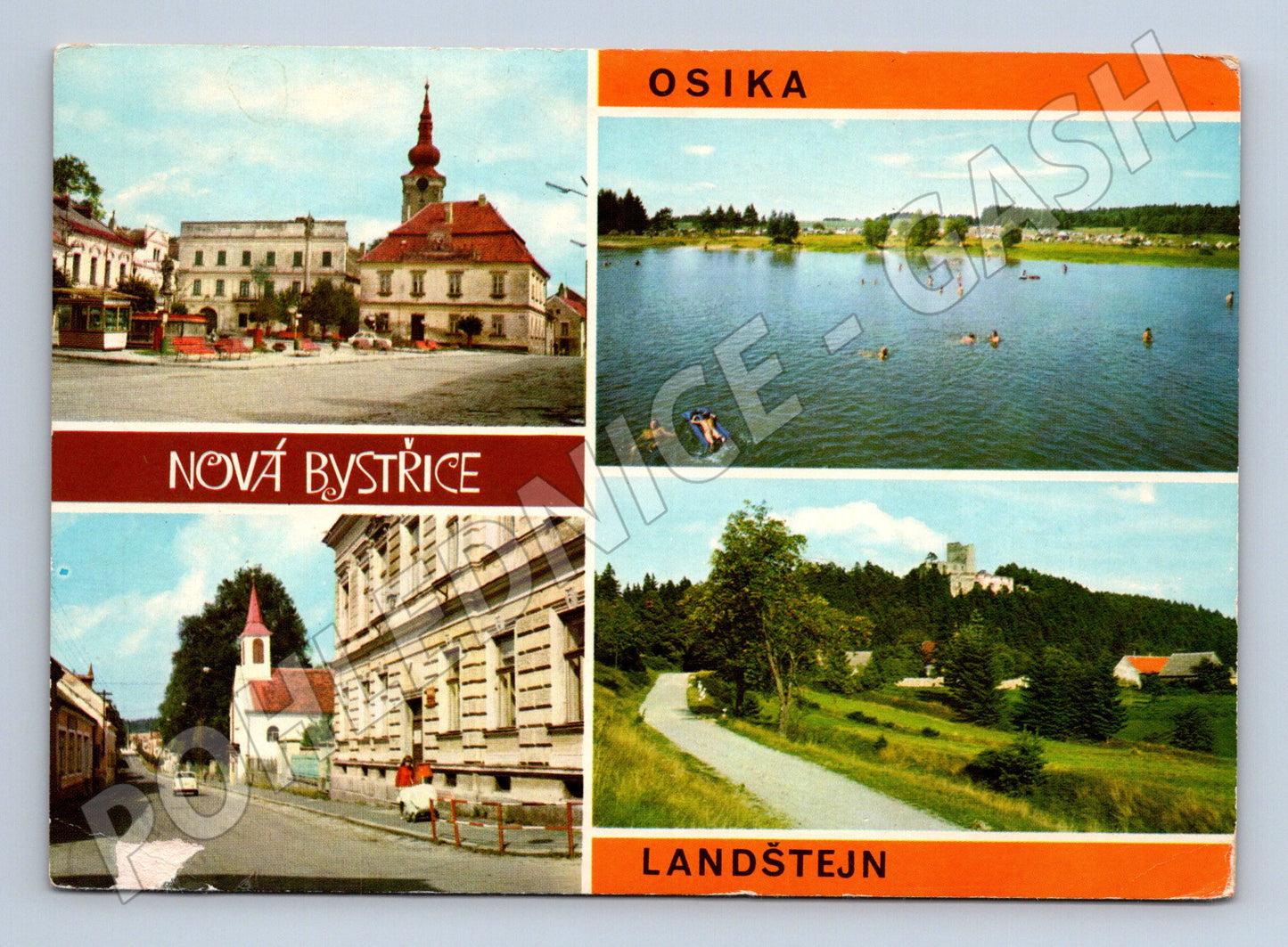 Pohlednice  Nová Bystřice, Osika, Landštejn 1973 (M14679)
