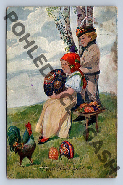 Pohlednice Velikonoční lidové kroje tradice (M1468)