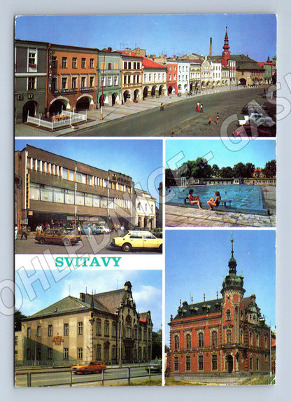 Pohlednice Svitavy koláž města použitá 90. léta (M14685)