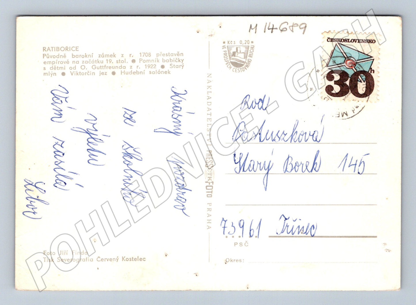 Pohlednice Zámek Ratibořice Památky (M14689)