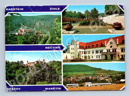Pohlednice  Rabštejn, Žihle, Nečtiny, Manětín, Krašov (M14695)