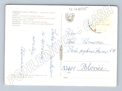 Pohlednice  Rabštejn, Žihle, Nečtiny, Manětín, Krašov (M14695)