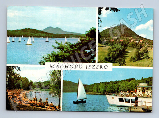 Pohlednice Máchovo jezero koláž hrad Bezděz (M14710)