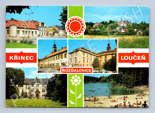 Pohlednice historické zámky Křinec, Rožďalovice, Loučeň (M14718)