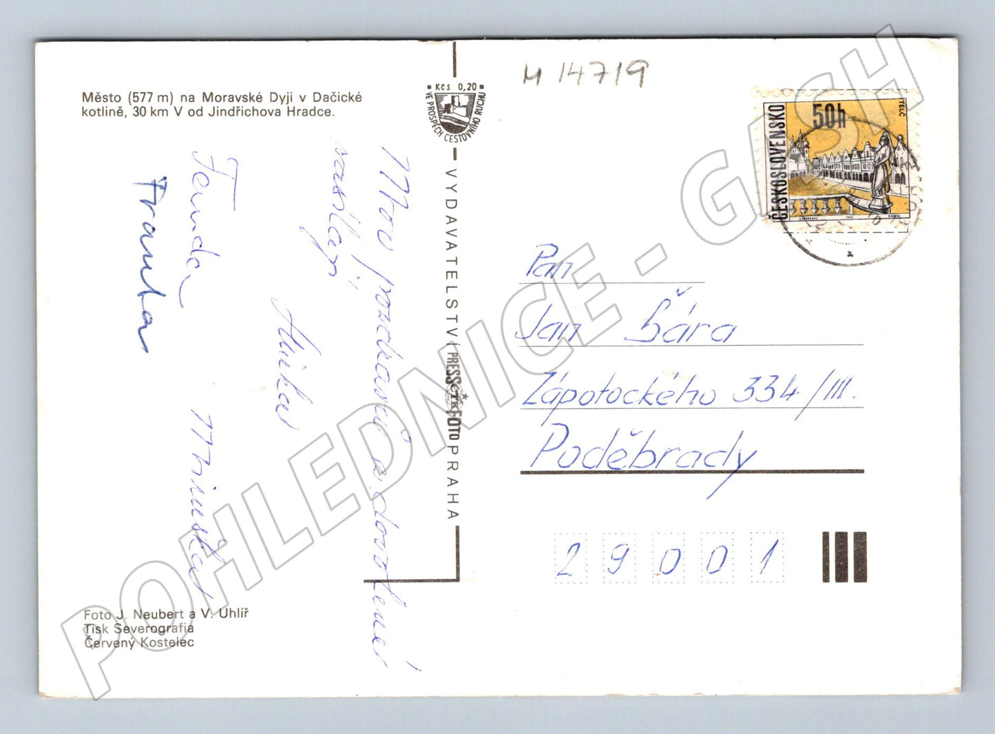 Pohlednice Dačice koláž města (M14719)