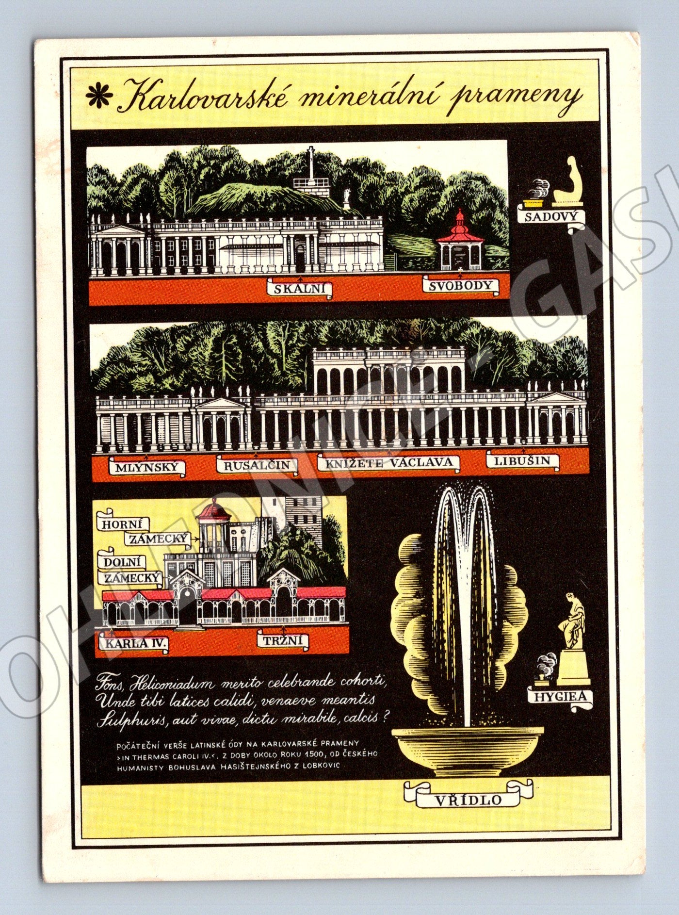 Pohlednice Karlovy Vary minerální prameny (M14725)