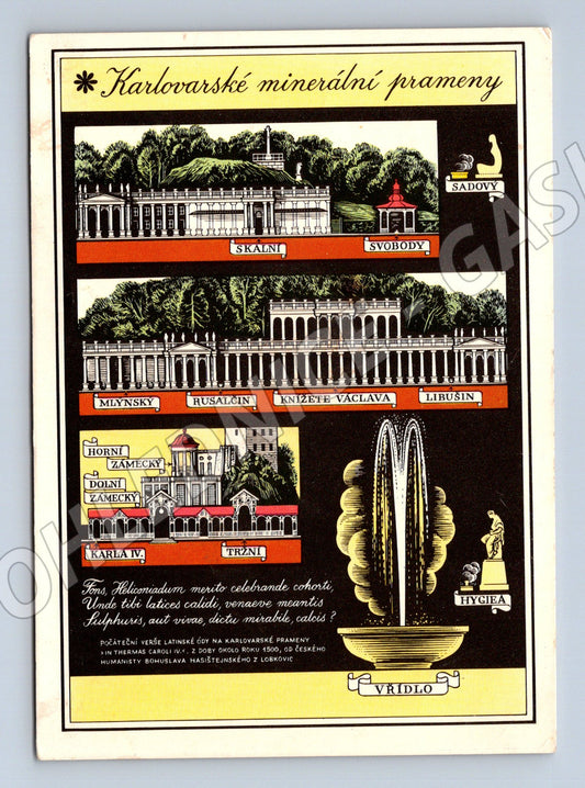 Pohlednice Karlovy Vary minerální prameny (M14725)