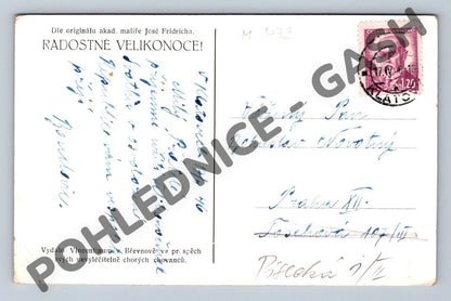 Pohlednice Velikonoční Josef Fridrich etnografie 1946 (M1473)