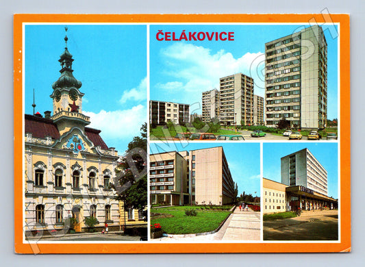 Pohlednice Čelákovice radnice sídliště společenský dům (M14755)