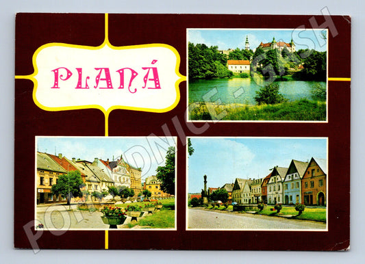 Pohlednice Zámek a náměstí Planá (M14764)