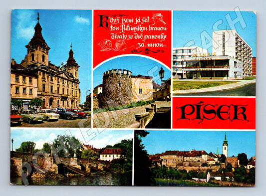 Pohlednice Písek koláž památek (M14767)