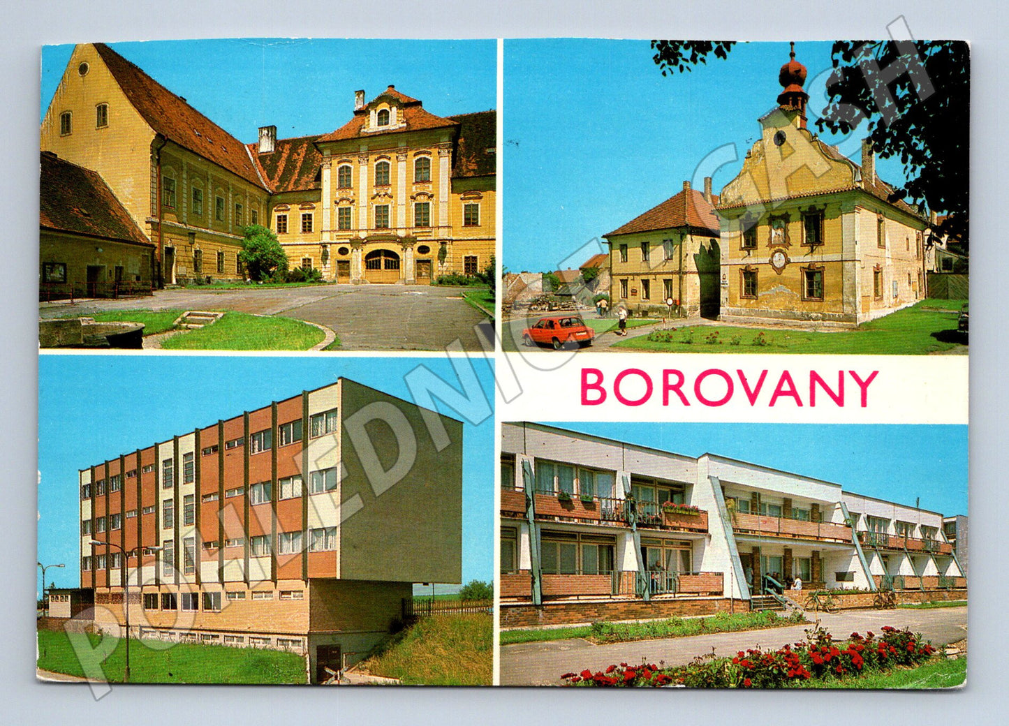 Pohlednice Borovany zámek, radnice (M14771)