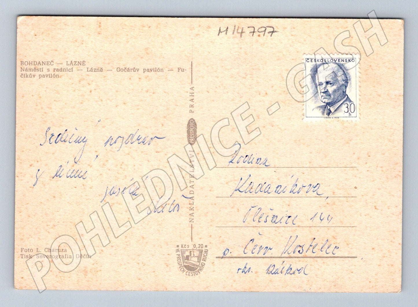 Pohlednice Bohdaneč Lázně (M14797)