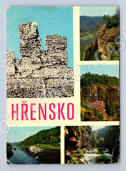 Pohlednice Hřensko koláž poštovně prošlá (M14798)