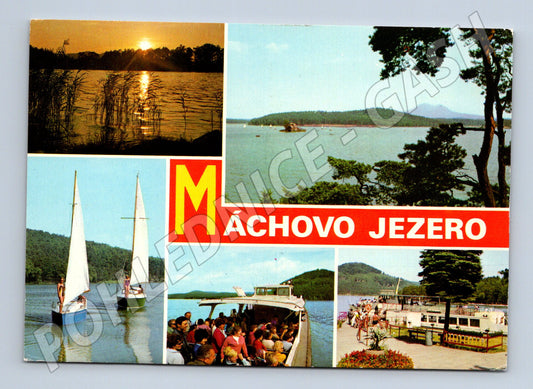 Pohlednice Máchovo jezero lodě a plachetnice (M14807)
