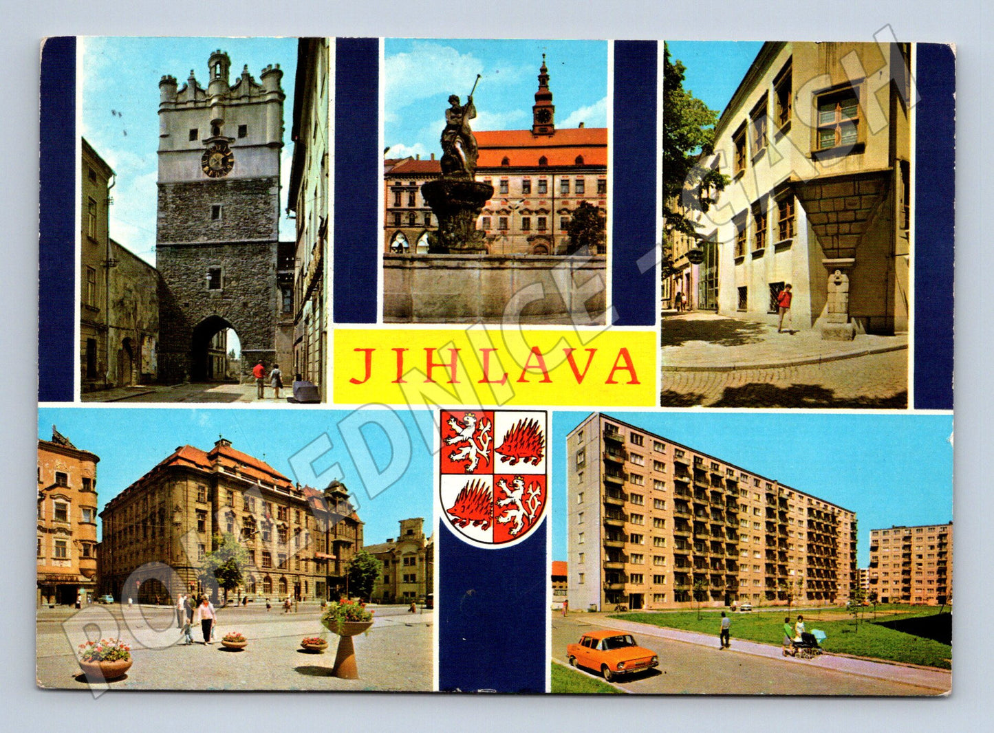 Pohlednice Jihlava koláž budov (M14840)