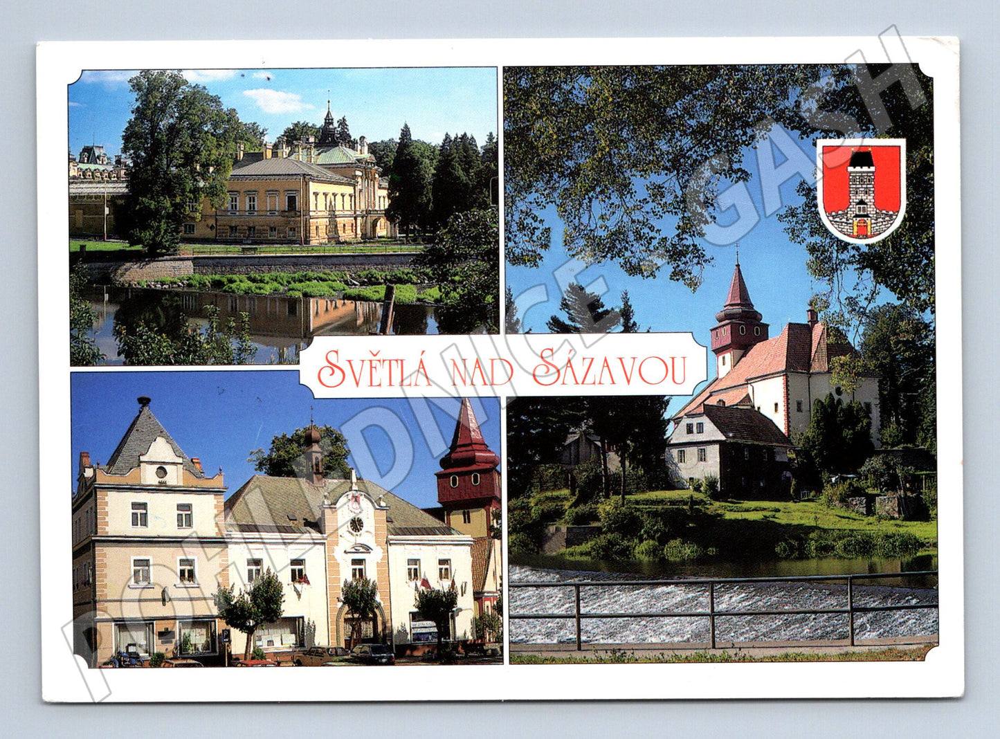 Pohlednice Světlá nad Sázavou zámek, radnice, kostel (M14854)