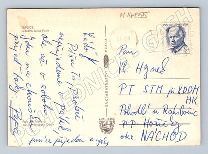 Pohlednice Léčebna Julius Fučík s razítkem a známkou (M14855)
