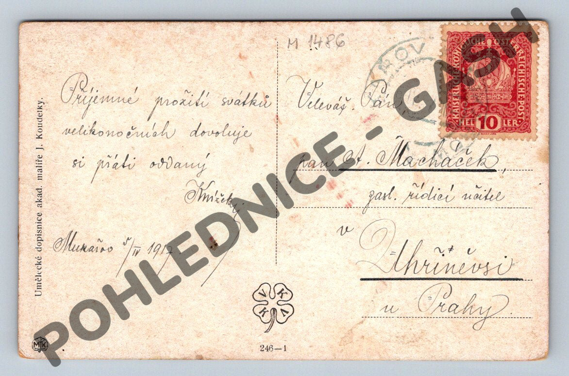 Pohlednice Velikonoční J. Koudelka 1917 (M1486)