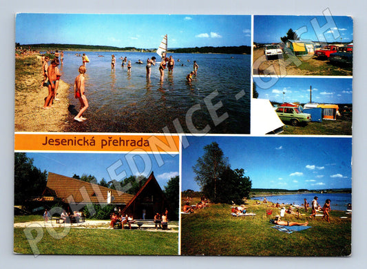 Pohlednice Jesenická přehrada rekreace, kempování (M14865)