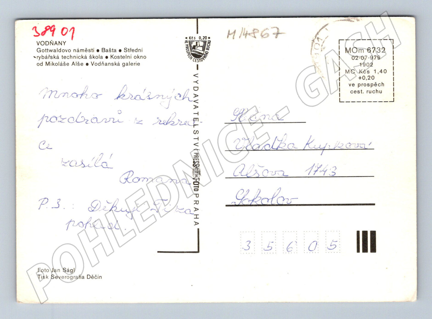 Pohlednice Vodňany vícezáběrová koláž (M14867)