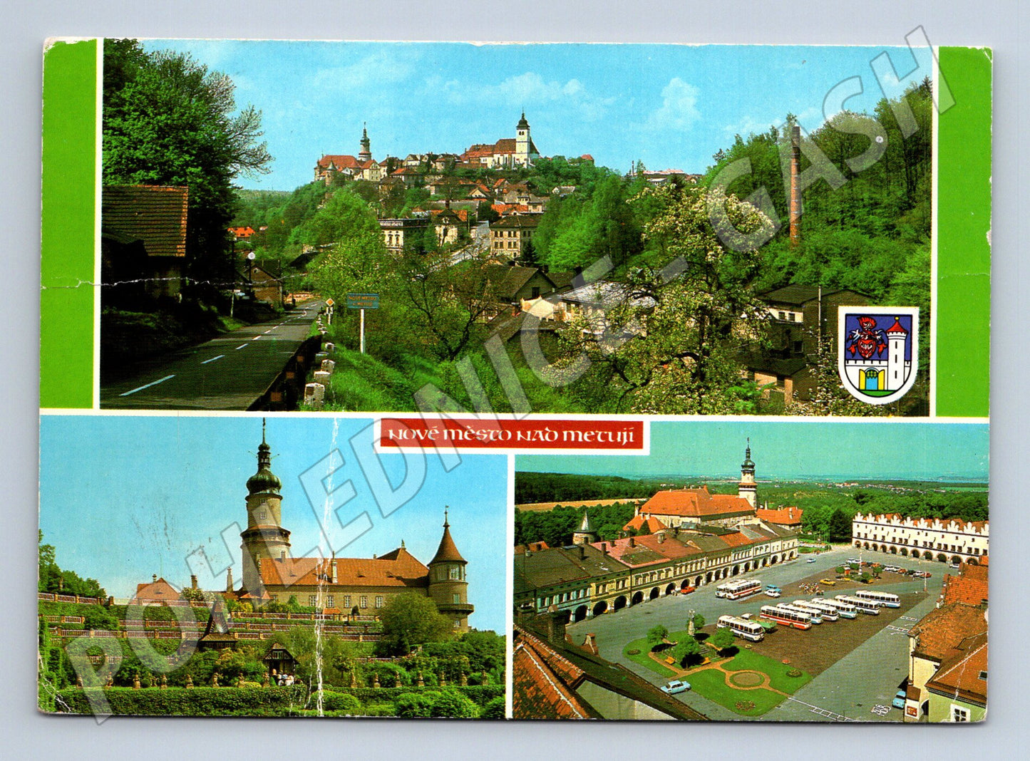 Pohlednice Nové Město nad Metují zámek náměstí (M14880)
