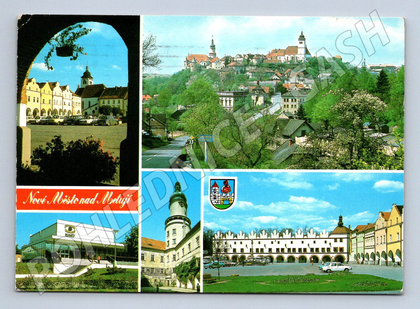 Pohlednice Nové Město nad Metují koláž, ručně psaná (M14881)