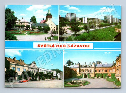 Pohlednice Světlá nad Sázavou Zámek a náměstí (M14885)