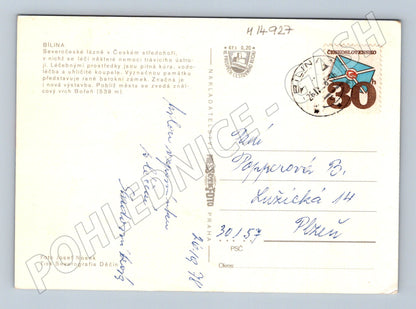 Pohlednice Bílina lázeňské město 70. léta (M14927)