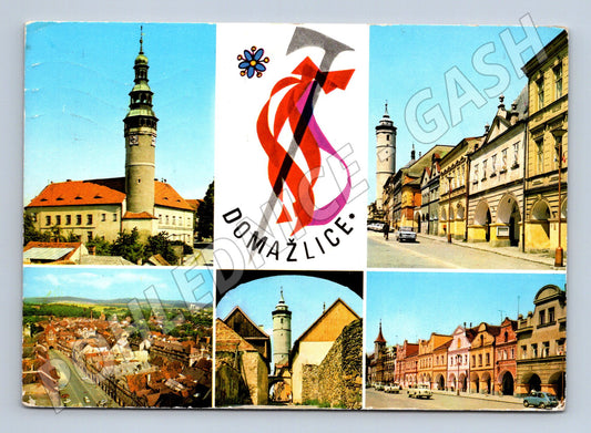 Pohlednice Domažlice koláž prošlá poštou (M14946)
