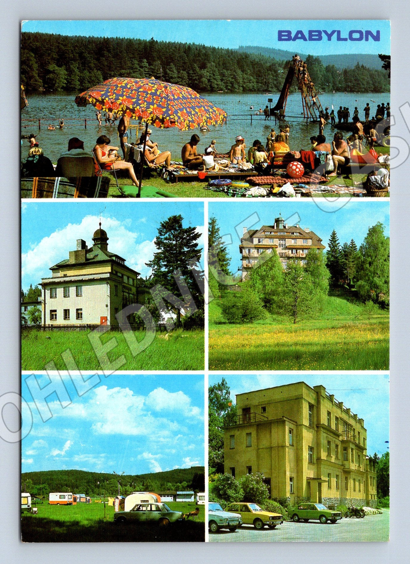 Pohlednice Babylon koupaliště hotel autokemp (M14948)