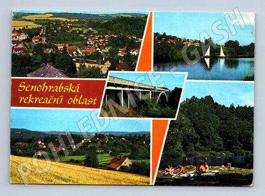 Pohlednice Senohrabská rekreační oblast koláž (M14955)