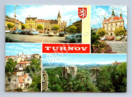 Pohlednice Turnov historická koláž se známkou (M14959)