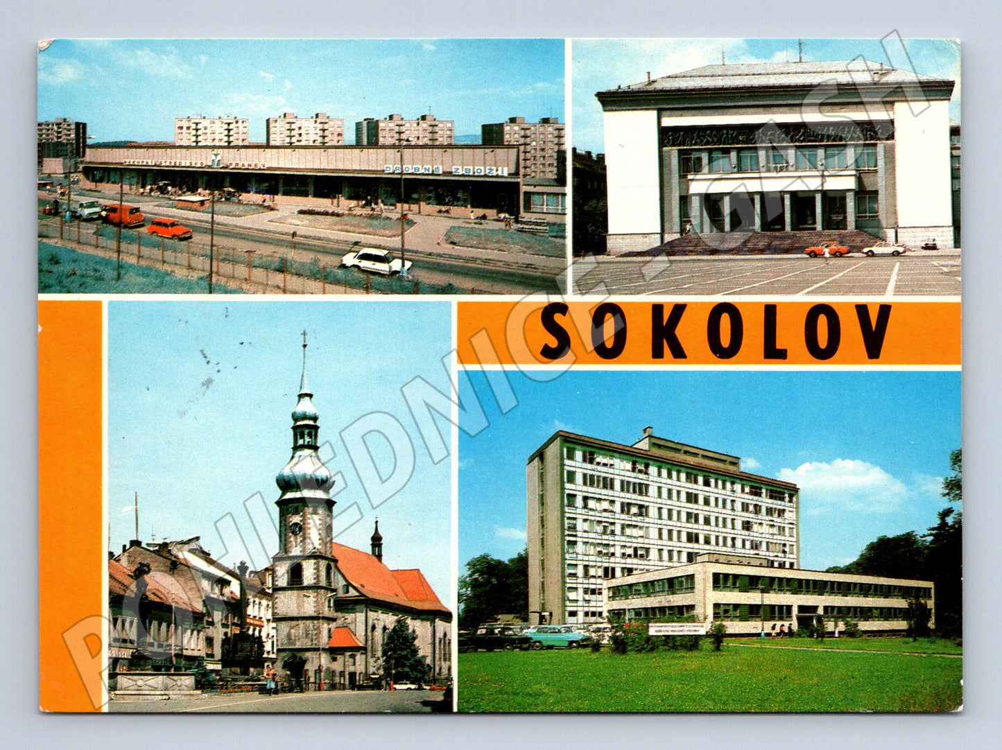 Pohlednice Sokolov více pohledů na město (M14966)