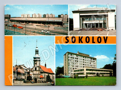 Pohlednice Sokolov více pohledů na město (M14966)