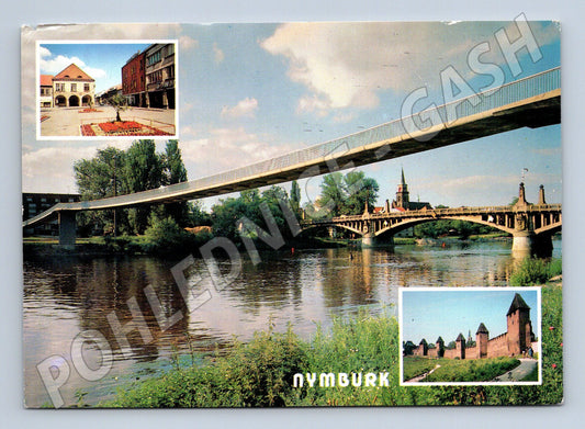 Pohlednice Nymburk most hradby centrum města (M14968)
