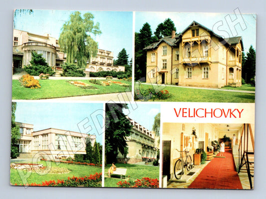 Pohlednice Velichovky historické lázně s více záběry (M14974)