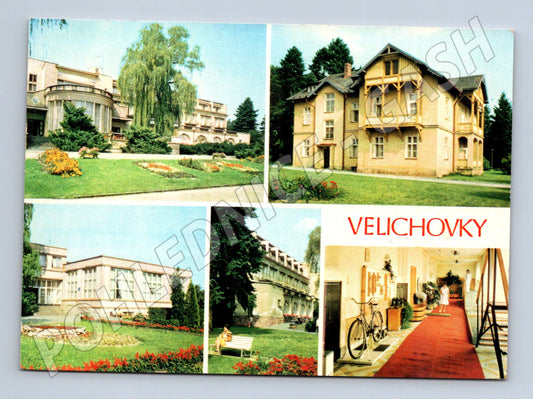 Pohlednice Velichovky lázně kolorovaná odeslaná (M14975)