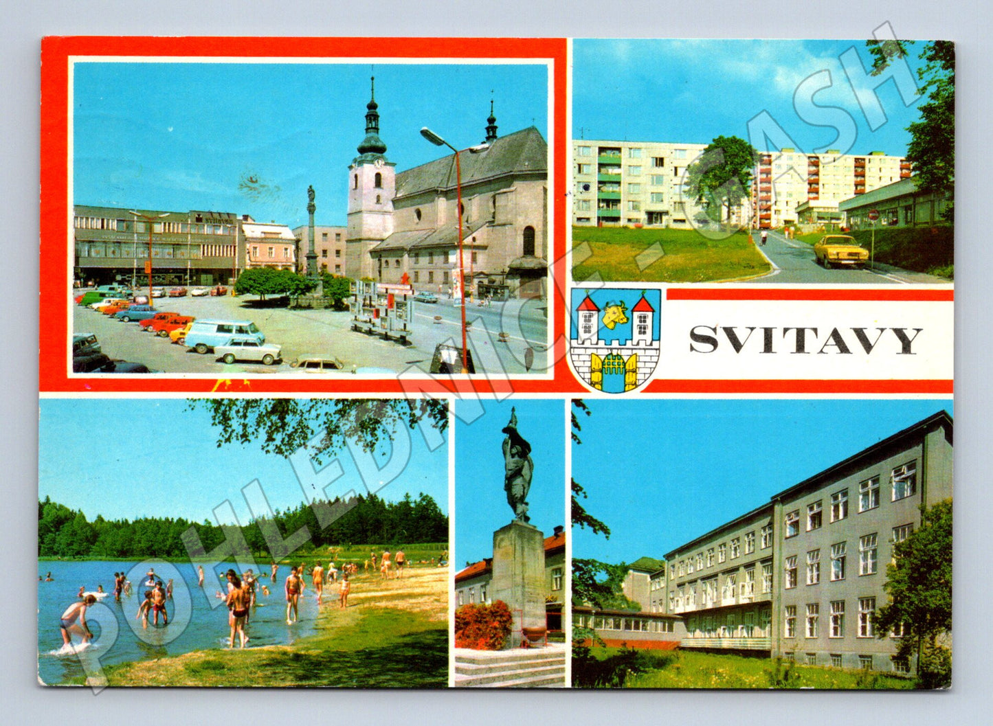 Pohlednice Svitavy koláž město koupaliště památky (M14984)