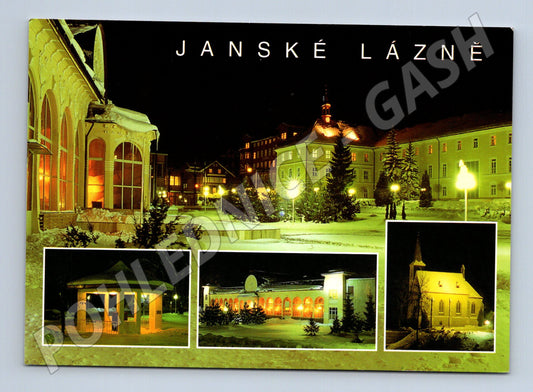 Pohlednice Janské Lázně noční zimní (M15016)
