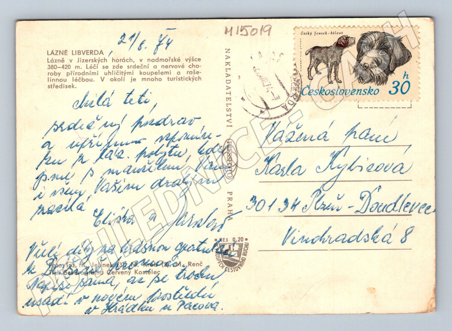 Pohlednice Lázně Libverda, 70. léta (M15019)