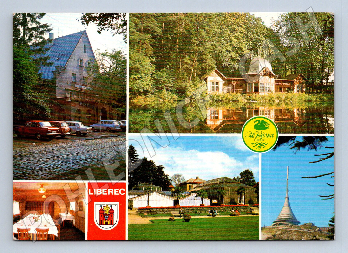Pohlednice Liberec - hotel Ještěd, městská koláž (M15024)